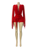 EVE Mesh See Thorugh Deep V Neck Mini Dress CH-26101