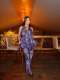 EVE V Neck Print Backless Top Two Piece Pants Set GQZF-8000