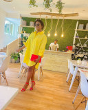 EVE Solid Color Long Sleeve Loose Shirt GQZF-7111