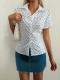 EVE Polka Dots Print Short Sleeve Shirt GZYU-K26120070