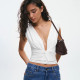 EVE Solid Color V Neck Sleeveless Tops GSBW-J26TP038
