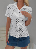 EVE Polka Dots Print Short Sleeve Shirt GZYU-K26120070