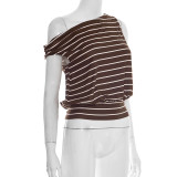 EVE Stripe Sleeveless T Shirt GSBW-J26TP043