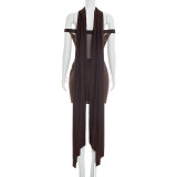 EVE Sleeveless Pleated Mesh Mini Dress GSZM-J26DS053