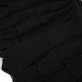 EVE Sexy Tie Up Tops Ruffles Skirt 2 Piece Set GSZM-D26ST055