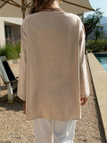 EVE Solid Color Loose Long Sleeve Tops GZEY-K26120055
