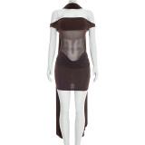 EVE Sleeveless Pleated Mesh Mini Dress GSZM-J26DS053
