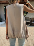 EVE Solid Color Sleeveless Loose Tops GZEY-K26220066