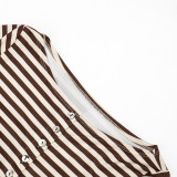 EVE Knits Stripe Patchwork Loose Two Piece Pants Set GSZM-J26ST078