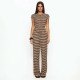 EVE Knits Stripe Patchwork Loose Two Piece Pants Set GSZM-J26ST078