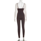 EVE Sling Solid Color Tight Jumpsuit GDSF-Q26JP012