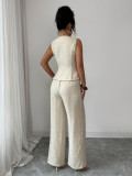 EVE Sleeveless Solid Color Two Piece Pants Set GZEY-K26190125