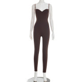 EVE Sling Solid Color Tight Jumpsuit GDSF-Q26JP012
