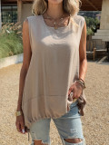 EVE Solid Color Sleeveless Loose Tops GZEY-K26220066