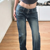 EVE Vintage Low-Rise Button Jeans GQLF-6666