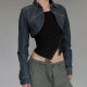 EVE Vintage Cropped Long Sleeve Denim Jacket GQLF-802