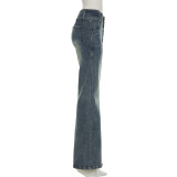 EVE Vintage Low-Rise Button Jeans GQLF-6666