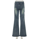 EVE Vintage Low-Rise Button Jeans GQLF-6666