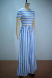 EVE Stripe Short Sleeve Two Piece Pants Set GANY-LB2484