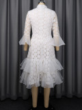 EVE Lace See Through Tulle Midi Dress GKEN-ADR051167