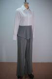 EVE Long Sleeve Solid Shirt Wide Leg 2 Piece Set GANY-LB2467