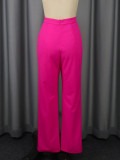 EVE Plus Size Ruffled Lantern Sleeve Robe Pants Suit GKEN-AOW060162
