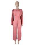 EVE Solid Color Sleeveless Loose Two Piece Pant Set SHD-9587