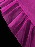 EVE Plus Size Ruffled Lantern Sleeve Robe Pants Suit GKEN-AOW060162