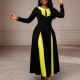 EVE Plus Size Long Sleeve Color Block Long Dress GKEN-ADR051014