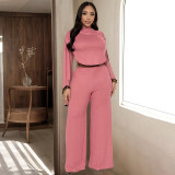 EVE Solid Color Sleeveless Loose Two Piece Pant Set SHD-9587