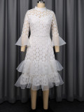 EVE Lace See Through Tulle Midi Dress GKEN-ADR051167