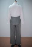 EVE Long Sleeve Solid Shirt Wide Leg 2 Piece Set GANY-LB2467