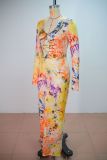 EVE Long Sleeve Print Maxi Dress GANY-LB2469