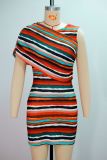 EVE V Neck Stripe Print Sleeveless Mini Dress GANY-LB2606