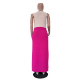 EVE Color Block Sleeveless Knits Long Dress TR-1357