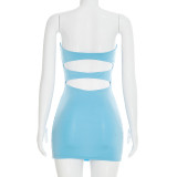 EVE Hollow Out Backless Tube Top Mini Dress GSBW-Q26DS020