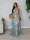 EVE Leaf Print Off Shoulder Sling Maxi Dress SFY-833