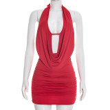 EVE Halterneck Sleeveless Backless Mini Dress GDSF-D26DS035