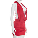 EVE Halterneck Sleeveless Backless Mini Dress GDSF-D26DS035