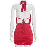EVE Halterneck Sleeveless Backless Mini Dress GDSF-D26DS035