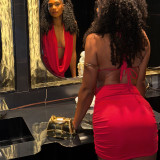 EVE Halterneck Sleeveless Backless Mini Dress GDSF-D26DS035