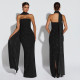 EVE Sexy Sequin Wrap Chest Split Maxi Dress BY-7635