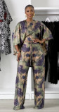 EVE Bat T Shirt Print Two-Piece Pants Set GJMF-97830