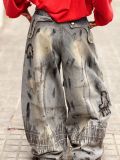 EVE Plus Size Loose Print Wide Leg Jeans GYLN-1002