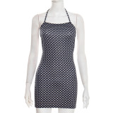 EVE Polka Dots Print Backless Mini Dress MXBF-J26DS002