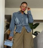 EVE Fashion Long Sleeve Ruffles Denim Coats GYLN-3363