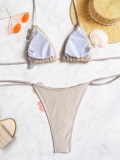 EVE Solid Color Tie Up Bikinis 2pcs Swimsuit CASF-6816