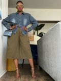 EVE Fashion Long Sleeve Ruffles Denim Coats GYLN-3363