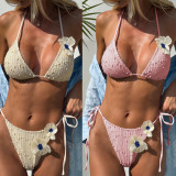EVE Solid Color Tie Up Bikinis 2pcs Swimsuit CASF-6816