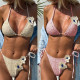 EVE Solid Color Tie Up Bikinis 2pcs Swimsuit CASF-6816